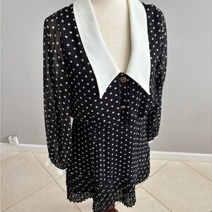 Zara Black and White Polka Dot Mini Dress